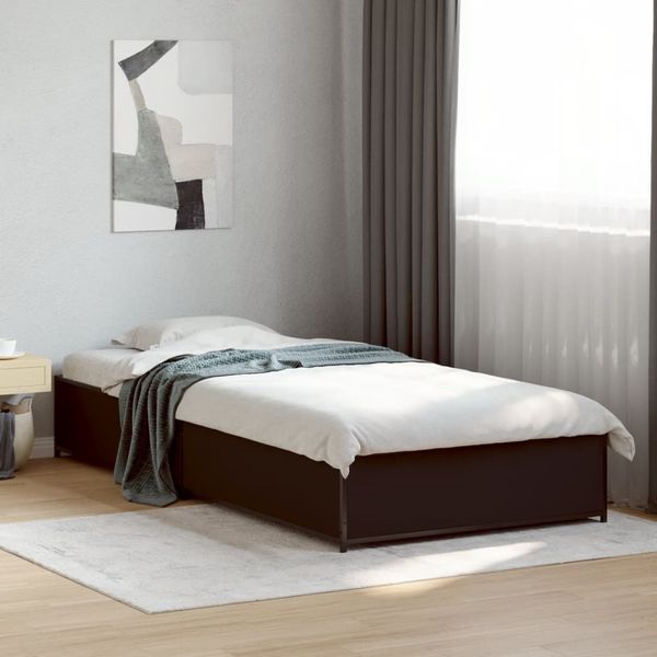 vidaXL Bettgestell Schwarz 75x190 cm Holzwerkstoff und Metall 845121