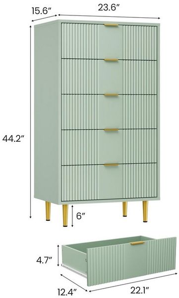 GarveeMore Kommode mit 4/ 5 / 6 Schubladen Sideboard Komodenschrank Schubladenschrank