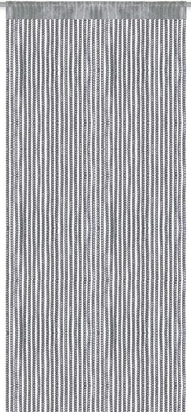 Fadenvorhang Lurex- Optik Fadengardine mit Stangendurchzug Türvorhang, attraktiv und modern in vielen verschiedenen Ausführungen erhältlich Silber 300x250cm