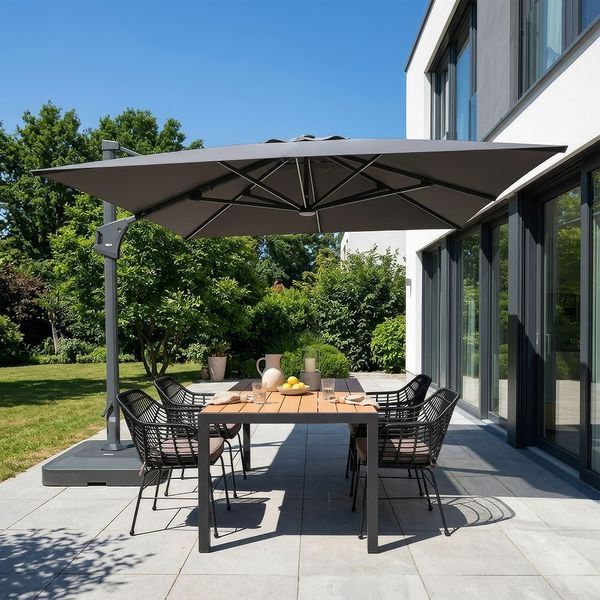 HOME DELUXE LED Sonnenschirm DIARO inkl. Schirmständer - 400 x 361 cm
