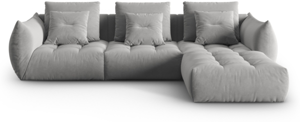 Micadoni Ecksofa Bloom 2-Sitzer Samt Grau