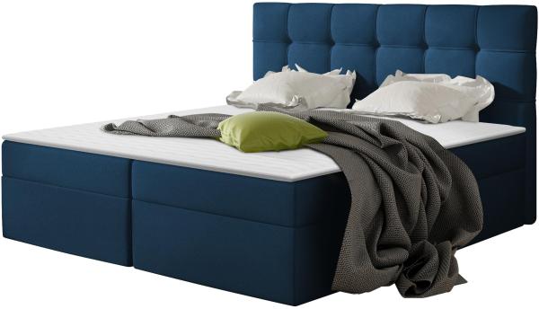 Boxspringbett Felipe, Blau, 160 x 200 cm