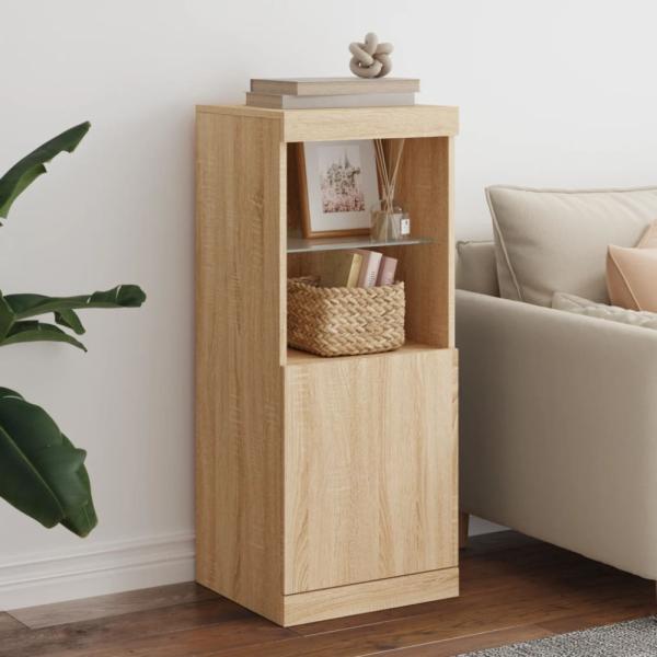 vidaXL Sideboard mit LED-Leuchten Sonoma-Eiche 41x37x100 cm 836688