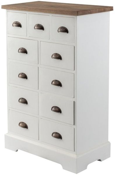 Dekoria Kommode Brighton 11 Schubladen white&natural