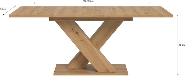 Kulissen-Esstisch >Motion< ausziehbar, artisan oak Dekor - 150/190x76x90cm (BxHxT) Bild 6