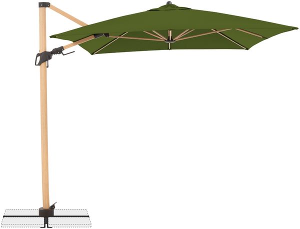 Doppler Sonnenschirm / Ampelschirm "Alu Wood AX Ultra Pendelschirm 300 x 220", inkl. Standkreuz, kiwi, 300 x 220 cm