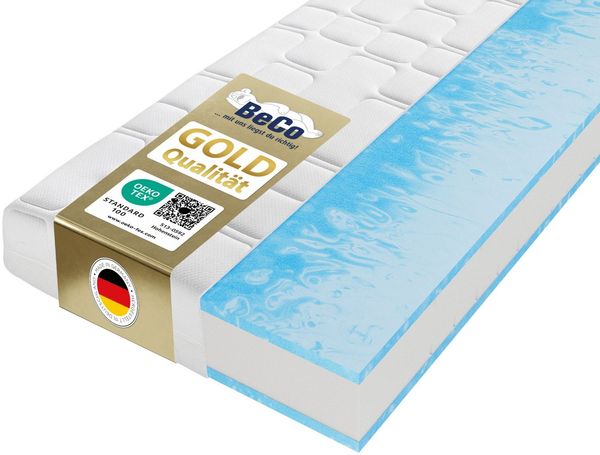 Gelschaummatratze GUMO & GUMO Maxx, 7 Zonen Matratze 90x200,140x200-Höhe 20 cm und 25cm, Beco, druckentlastende Gelschaumauflage, weiche & feste Seite, atmungsaktiv