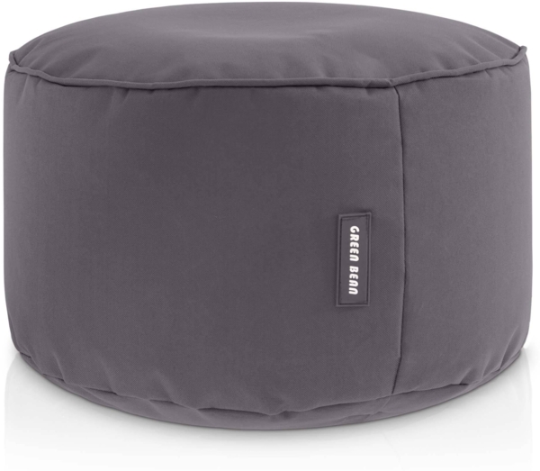 Green Bean® Sitzsack-Hocker 45x25cm mit EPS-Perlen Füllung - Sitz-Pouf für Sitzsäcke - Sitzhocker für Kinder und Erwachsene - Anthrazit