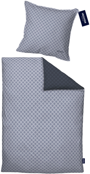 Hechter Paris Bettwäsche Satin 0061311 GEOMETRIE, marine, 1x 155x220 cm + 1x 80x80 cm
