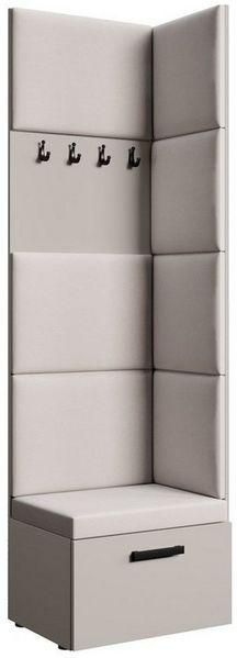 Beautysofa Garderobenschrank mit gepolsterten Paneelen MARGARET V modernes Design, mit praktischen Kleiderhaken
