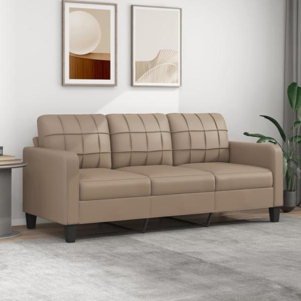 vidaXL 3-Sitzer-Sofa Cappuccino-Braun 180 cm Kunstleder 359126