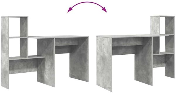vidaXL Schreibtisch Beton Grau 131,5 x 50 x 106,5 cm Holzwerkstoff 869301 Bild 9