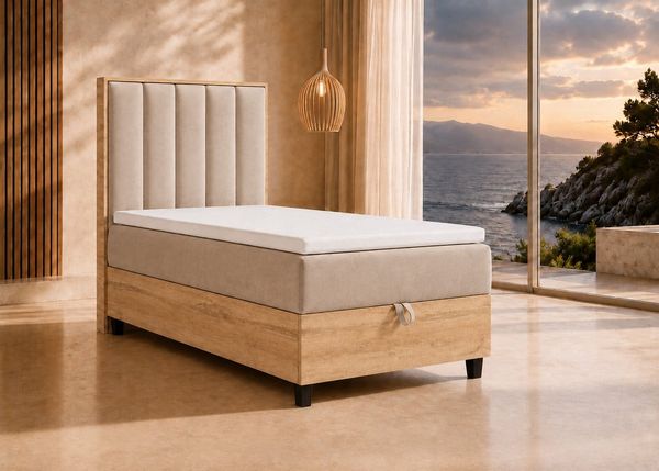 Best for Home Boxspringbett Trinity K-10 mit Bettkasten & 7 cm Topper, Einzelbett H3 (70x200 80x200 90x200 100x200 cm), Verschiedene Liefermöglichkeiten, TOP Preis-Leistungs-Verhältnis