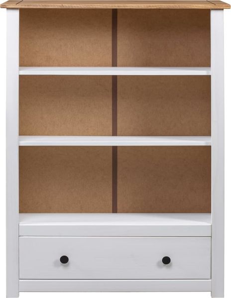 vidaXL Bücherregal Weiß 80 x 35 x 110 cm Massivholz Panama-Kiefer Bild 4