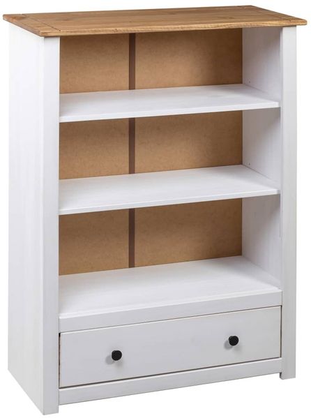vidaXL Bücherregal Weiß 80 x 35 x 110 cm Massivholz Panama-Kiefer Bild 5