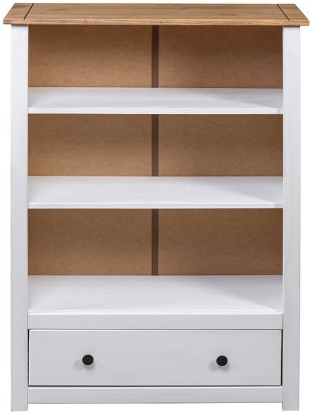 vidaXL Bücherregal Weiß 80 x 35 x 110 cm Massivholz Panama-Kiefer Bild 7