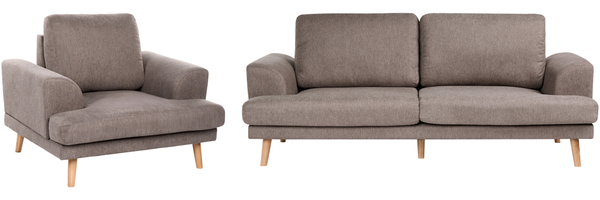 Sofa Set 4-Sitzer KILDAL Stoff Braun