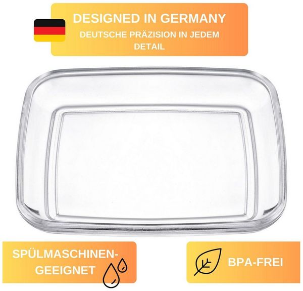 Thiru Butterdose Glas - mit speziellem Deckel-Relief für sicheres Greifen, Glas, (2-tlg)
