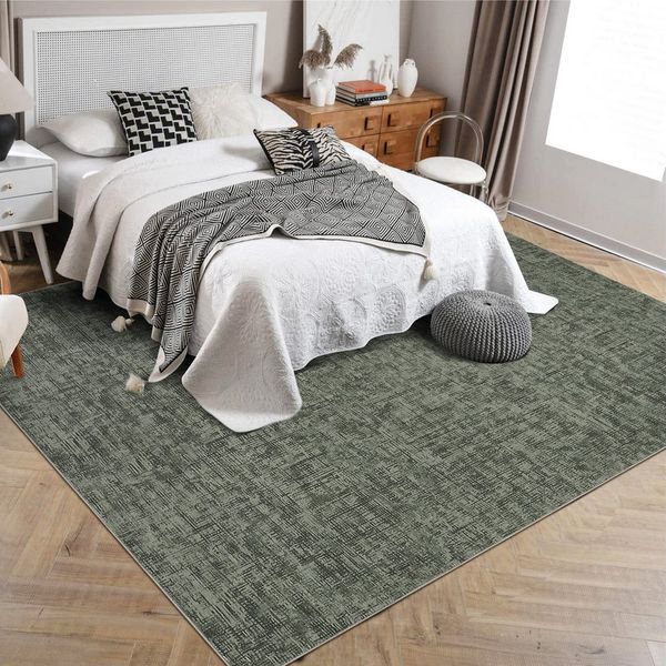 GarveeMore Teppich, rechteckig, Höhe: 7 mm, Teppich Wohnzimmer Moderner Einfarbig Kurzflor Waschbarer