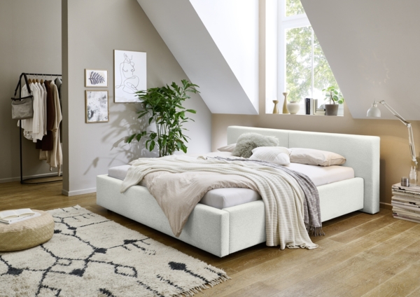 Polsterbett >Cube< Liegefläche 160x200cm, weiß, Stellmaß: 200x82x227cm (BxHxT)