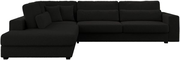 Freistehendes Ecksofa mit lose Kissen, L-form - SAVONA - links - Schwarz Boucle Bild 5