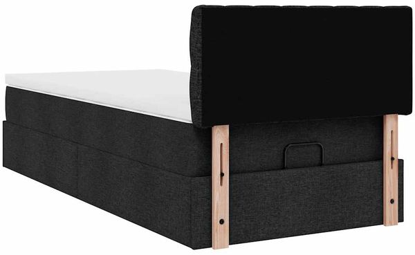 vidaXL Ottomane Bett mit Matratze & LEDs Schwarz 80x200 cm Stoff 3312348 Bild 12