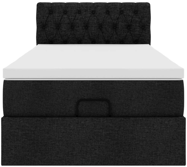 vidaXL Ottomane Bett mit Matratze & LEDs Schwarz 80x200 cm Stoff 3312348 Bild 7