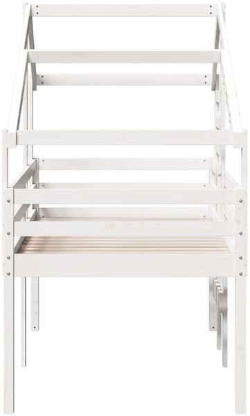 vidaXL Hochbett mit Dach Weiß 80x200 cm Massivholz Kiefer 3281975 Bild 5