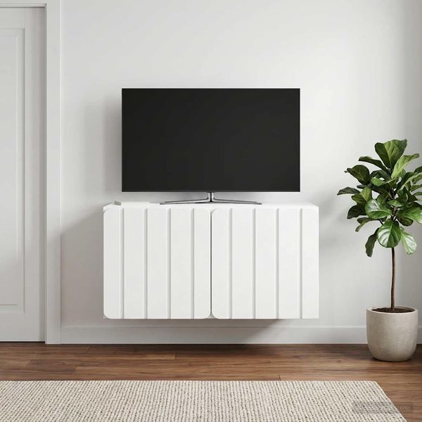 vidaXL Wandmontierter TV-Schrank Weiß 59,5 x 31 x 30 cm Holzwerkstoff 898365
