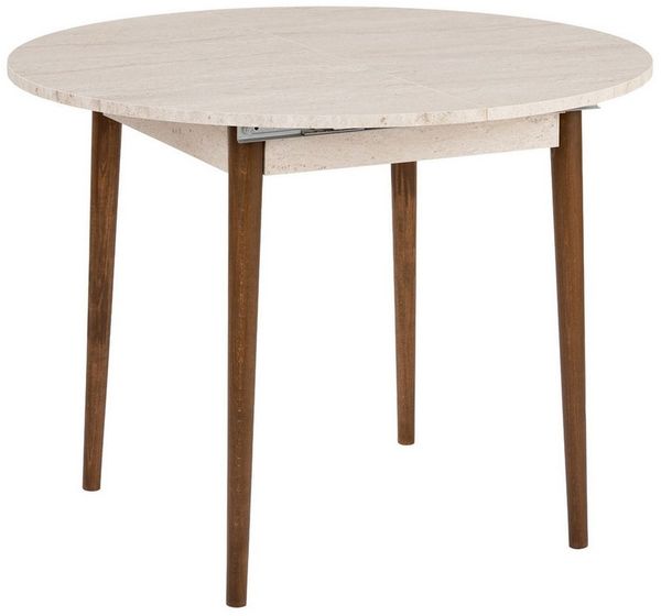 Skye Decor Esstisch Viola, Funktional Tisch mit ausziehbarer Tischplatte, Rund, Platzsparend