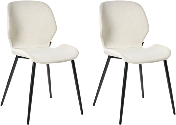Konferenzstuhl 2er Set HOLLAND Stoff Hellbeige