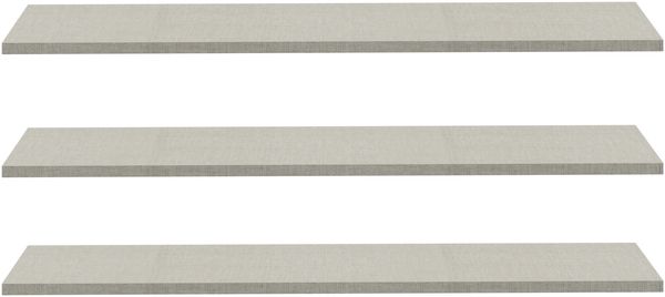 Forte EDWAL Einlegeböden 90, 3er Set für Kleiderschränke, Zubehör, Holzwerkstoff, Grau Textilnachbildung Grau Holzdekor, 87,1 cm beit x 42 cm hoch x 1,5 cm tief