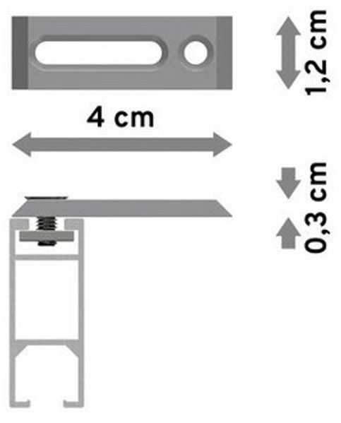 INTERDECO Gardinenstange Smartline Paxo, 1-läufig, 14x35 mm, eckig, Deckenmontage, Weiß