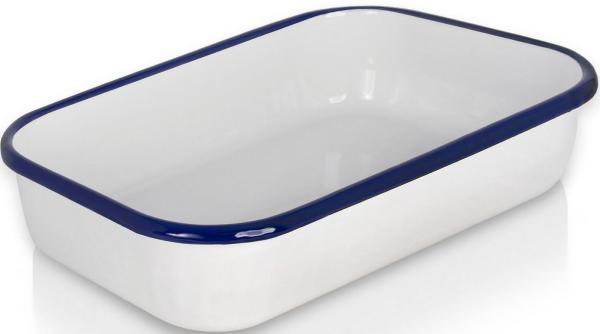 Auflaufform emailliert schwarz 32 x 22 x 6,5 cm schwere Qualität, mit Griffen