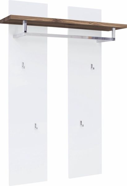 Romina Wandgarderobe - Weiß matt Eiche massiv