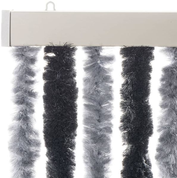 vidaXL Fliegenvorhang Grau und Schwarz 100x230 cm Chenille 377331 Bild 4