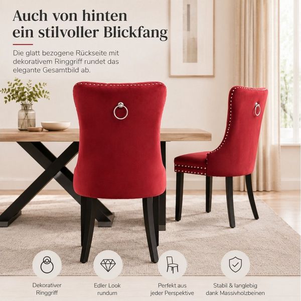ANYSUN Esszimmerstuhl Esszimmerstühle 2er-Set,mit Massivholzbeinen (Küchenstuhl Wohnzimmerstuhl), für Esszimmer,Wohnzimmer oder als Akzentstuhl in anderen Bereichen
