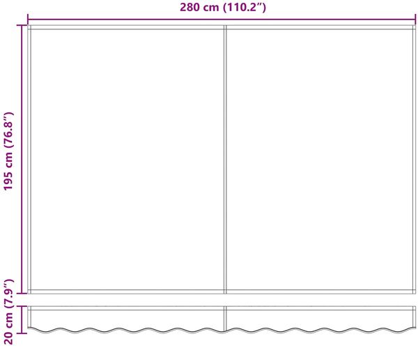 vidaXL Manuell einziehbare Markise Bordeauxrot 3x2 m 3418890 Bild 10
