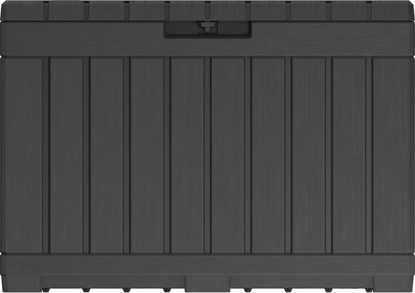 Keter Gartenbox Kentwood, 190 Liter, Anthrazit, Deckel bis 260 kg belastbar, abschließbar, wetterfest, UV-resistent, wartungsfrei