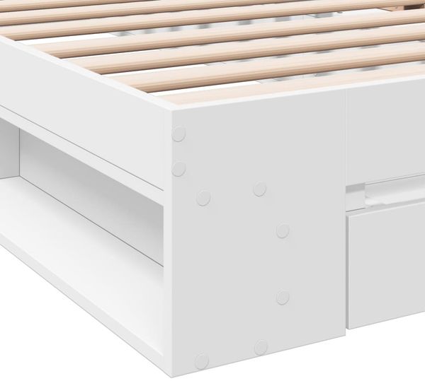 vidaXL Bettgestell mit Schublade Weiß 90x190 cm Holzwerkstoff 3280783 Bild 7
