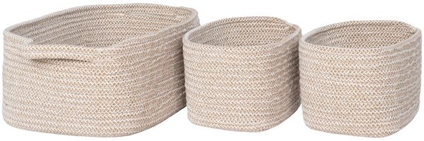 House Nordic Körbe, Baumwolle, beige, 3er Set
