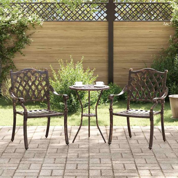 vidaXL Gartenstuhl 2 pcs Bronze 56 x 55 x 92,5cm Aluminium 42002374