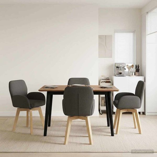 vidaXL Drehstuhl Esszimmer 4 pcs Bouclé Dunkelgrau 54 x 58 x 87 cm 3428286