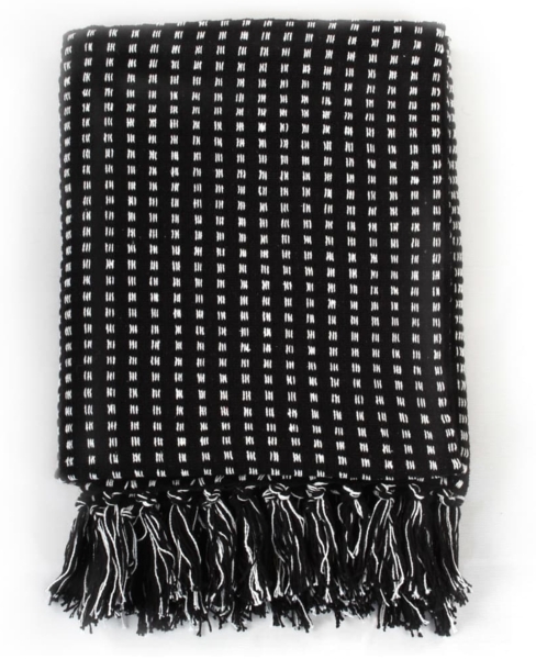 vidaXL 'Überwurf' Wohndecke, Baumwolle, Schwarz, 220x250 cm, Kariert