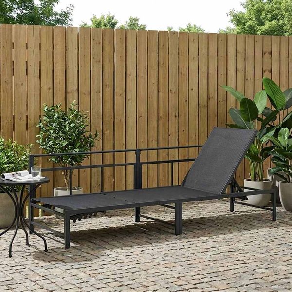 vidaXL Sonnenliege Schwarz 200 x 62 x 59,5 cm Textilene 42025091