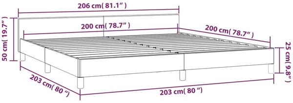 Bettgestell mit Kopfteil Schwarz 200x200 cm Stoff [347441] Bild 9