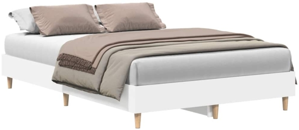 vidaXL Bettgestell ohne Matratze Weiß 140x190 cm Holzwerkstoff 861057