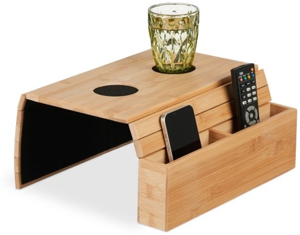Sofatablett Bambus mit Untersetzern