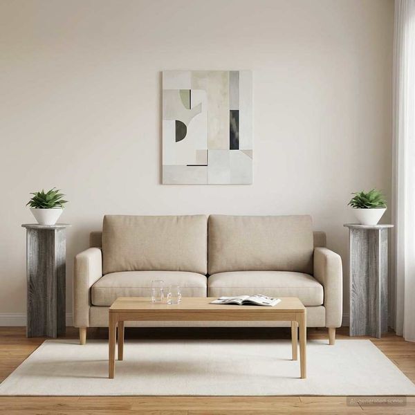 vidaXL Pflanzenständer 2 pcs Graues Sonoma Ø40 x 100 cm Holzwerkstoff 899696
