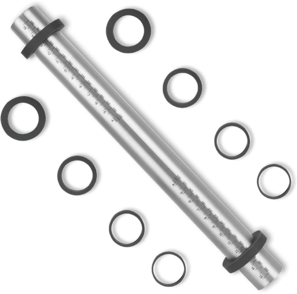 Edelstahl Nudelholz Antihaft Teigroller 40cm mit abnehmbaren Ringen